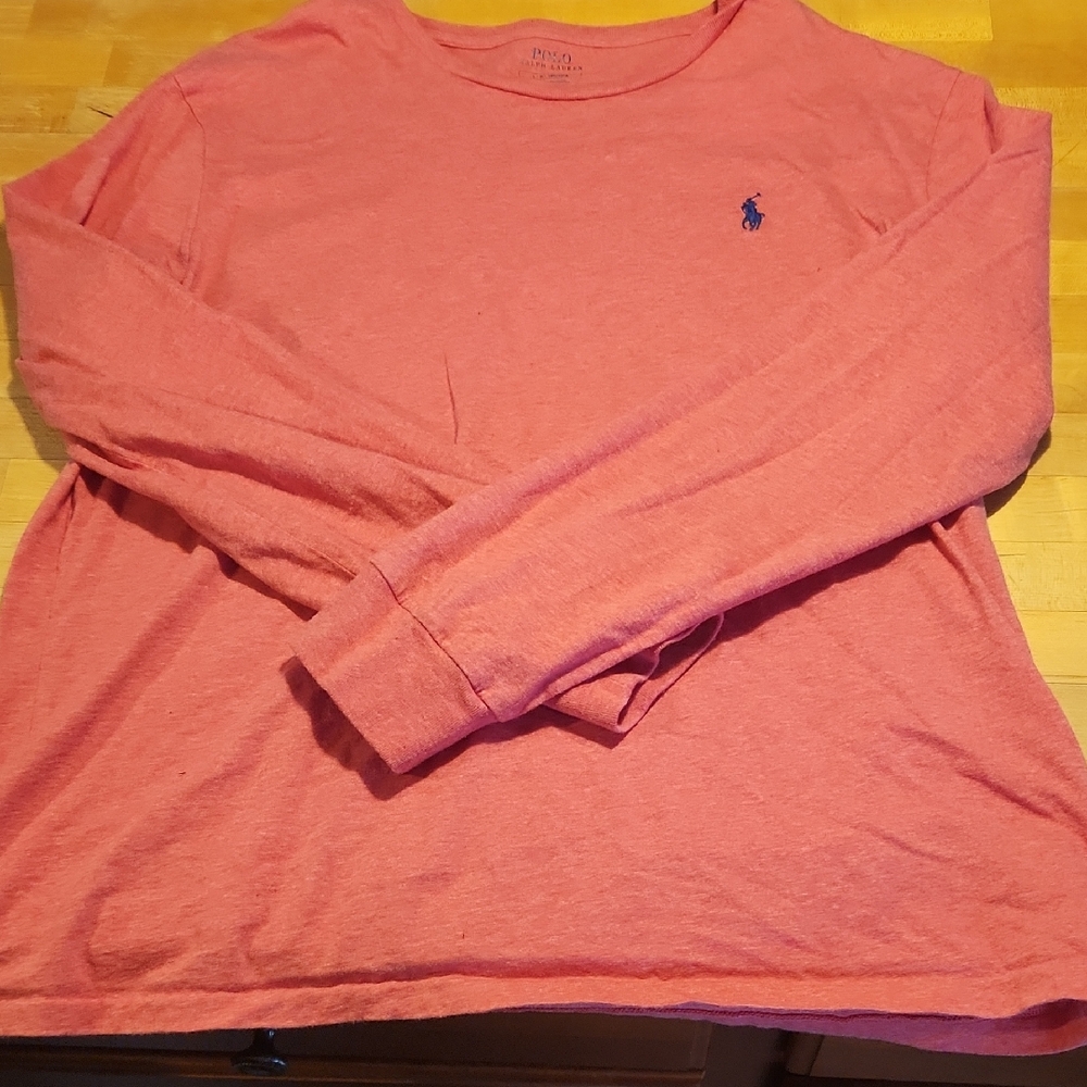 Ralph Lauren Light Red Heathered Long Sleeve T.